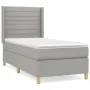 Box spring bed with light gray fabric mattress 100x200 cm by , Beds and slatted bases - Ref: Foro24-3132049, Price: 346,91 €,...