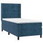 Cama box spring con colchón terciopelo azul oscuro 100x200 cm de , Camas y somieres - Ref: Foro24-3132727, Precio: 353,54 €, ...