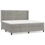 Box spring bed with light gray velvet mattress 200x200 cm by , Beds and slatted bases - Ref: Foro24-3132759, Price: 594,68 €,...