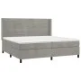 Box spring bed with light gray velvet mattress 200x200 cm by , Beds and slatted bases - Ref: Foro24-3132759, Price: 594,68 €,...