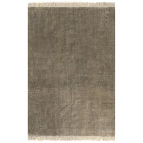 Alfombra de algodón Kilim 120x180 gris topo