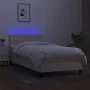 Box spring bed mattress and LED lights cream fabric 90x190 cm by , Beds and slatted bases - Ref: Foro24-3133122, Price: 333,5...