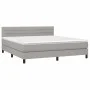Box spring bed mattress and LED lights light gray fabric 180x200 cm by , Beds and slatted bases - Ref: Foro24-3133253, Price:...