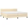 Box spring bed mattress and LED lights cream fabric 200x200 cm by , Beds and slatted bases - Ref: Foro24-3133266, Price: 575,...