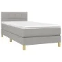 Box spring bed mattress and LED lights light gray fabric 90x200 cm by , Beds and slatted bases - Ref: Foro24-3133685, Price: ...