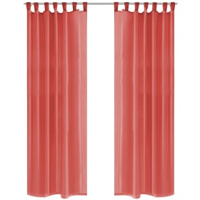 Cortinas de gasa 2 unidades 140x225 cm rojo de vidaXL, Cortinas y visillos - Ref: Foro24-132252, Precio: 24,19 €, Descuento: %