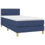 Box spring bed with mattress and LED blue fabric 90x190 cm by , Beds and slatted bases - Ref: Foro24-3133763, Price: 326,53 €...