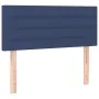 Box spring bed with mattress and LED blue fabric 90x190 cm by , Beds and slatted bases - Ref: Foro24-3133763, Price: 326,53 €...