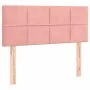 Box spring bed with mattress and LED pink velvet 90x200 cm by , Beds and slatted bases - Ref: Foro24-3134386, Price: 298,31 €...