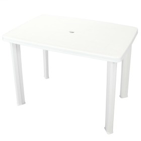 Mesa de jardín de plástico blanca 101x68x72 cm de vidaXL, Mesas de jardín - Ref: Foro24-43592, Precio: 74,92 €, Descuento: %