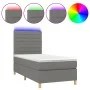 Box spring bed mattress and LED lights dark gray fabric 90x200 cm by , Beds and slatted bases - Ref: Foro24-3135486, Price: 3...