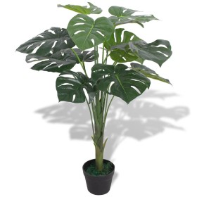 Planta de monstera artificial con maceta verde 70 cm