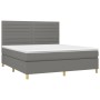 Cama box spring colchón y luces LED tela gris oscuro 180x200 cm de , Camas y somieres - Ref: Foro24-3135534, Precio: 616,68 €...