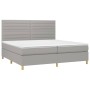 Boxspringbett mit Stoffmatratze und hellgrauer LED 200x200 cm von , Betten und Lattenroste - Ref: Foro24-3135541, Preis: 628,...
