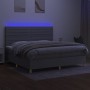 Boxspringbett mit Stoffmatratze und hellgrauer LED 200x200 cm von , Betten und Lattenroste - Ref: Foro24-3135541, Preis: 628,...