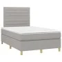 Box spring bed with fabric mattress and light gray LED 120x200 cm by , Beds and slatted bases - Ref: Foro24-3135501, Price: 4...
