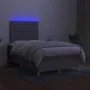 Box spring bed with fabric mattress and light gray LED 120x200 cm by , Beds and slatted bases - Ref: Foro24-3135501, Price: 4...