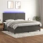 Box spring bed with mattress and LED dark gray velvet 200x200 cm by , Beds and slatted bases - Ref: Foro24-3136204, Price: 58...
