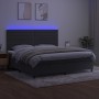 Box spring bed with mattress and LED dark gray velvet 200x200 cm by , Beds and slatted bases - Ref: Foro24-3136204, Price: 59...