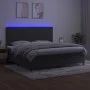 Box spring bed with mattress and LED dark gray velvet 200x200 cm by , Beds and slatted bases - Ref: Foro24-3136204, Price: 58...