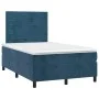 Box spring bed with mattress and LED dark blue velvet 120x200 cm by , Beds and slatted bases - Ref: Foro24-3136177, Price: 41...