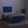 Box spring bed with mattress and LED dark blue velvet 120x200 cm by , Beds and slatted bases - Ref: Foro24-3136177, Price: 41...