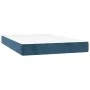 Box spring bed with mattress and LED dark blue velvet 120x200 cm by , Beds and slatted bases - Ref: Foro24-3136177, Price: 41...