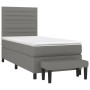 Box spring bed with dark gray fabric mattress 90x200 cm by , Beds and slatted bases - Ref: Foro24-3136646, Price: 386,39 €, D...