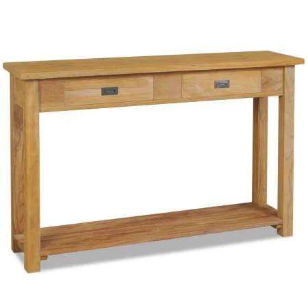 Solid teak wood console table 120x30x80 cm by vidaXL, Side tables - Ref: Foro24-244482, Price: 255,69 €, Discount: %