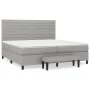 Box spring bed with light gray fabric mattress 200x200 cm by , Beds and slatted bases - Ref: Foro24-3136701, Price: 757,63 €,...
