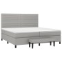 Box spring bed with light gray fabric mattress 200x200 cm by , Beds and slatted bases - Ref: Foro24-3136701, Price: 774,15 €,...