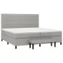 Box spring bed with light gray fabric mattress 200x200 cm by , Beds and slatted bases - Ref: Foro24-3136701, Price: 757,63 €,...