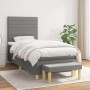 Box spring bed with dark gray fabric mattress 100x200 cm by , Beds and slatted bases - Ref: Foro24-3137214, Price: 385,86 €, ...