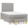 Box spring bed with light gray fabric mattress 120x200 cm by , Beds and slatted bases - Ref: Foro24-3137221, Price: 436,07 €,...