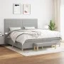 Box spring bed with light gray fabric mattress 200x200 cm by , Beds and slatted bases - Ref: Foro24-3137261, Price: 709,45 €,...