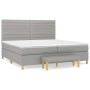 Box spring bed with light gray fabric mattress 200x200 cm by , Beds and slatted bases - Ref: Foro24-3137261, Price: 707,72 €,...