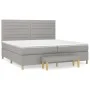 Box spring bed with light gray fabric mattress 200x200 cm by , Beds and slatted bases - Ref: Foro24-3137261, Price: 709,45 €,...
