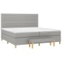 Box spring bed with light gray fabric mattress 200x200 cm by , Beds and slatted bases - Ref: Foro24-3137261, Price: 707,72 €,...