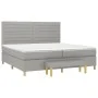 Box spring bed with light gray fabric mattress 200x200 cm by , Beds and slatted bases - Ref: Foro24-3137261, Price: 709,45 €,...