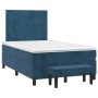 Box spring bed with dark blue velvet mattress 120x200 cm by , Beds and slatted bases - Ref: Foro24-3137897, Price: 440,94 €, ...