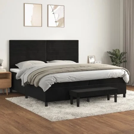 Boxspringbett mit schwarzer Samtmatratze 200x200 cm von , Betten und Lattenroste - Ref: Foro24-3137925, Preis: 711,09 €, Raba...