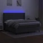 Box spring bed mattress and LED lights dark gray fabric 180x200 cm by , Beds and slatted bases - Ref: Foro24-3138414, Price: ...