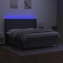 Cama box spring colchón y luces LED tela gris oscuro 180x200 cm de , Camas y somieres - Ref: Foro24-3138414, Precio: 632,36 €...