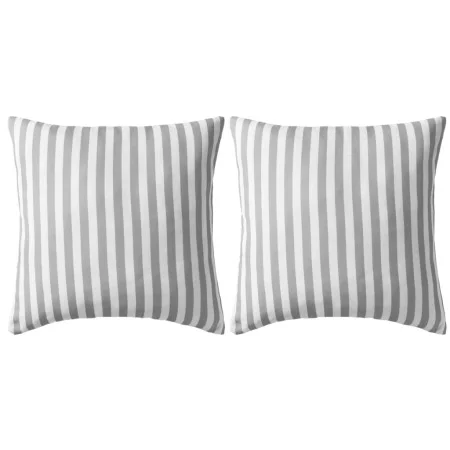 Cojines para exterior a rayas 45x45 cm gris 2 unidades de vidaXL, Cojines - Ref: Foro24-132309, Precio: 33,73 €, Descuento: %