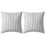 Outdoor striped cushions 45x45 cm gray 2 units by vidaXL, Cushions - Ref: Foro24-132309, Price: 34,49 €, Discount: %