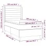 Box spring bed mattress and LED lights cream fabric 100x200 cm by , Beds and slatted bases - Ref: Foro24-3138378, Price: 364,...
