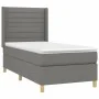 Box spring bed mattress and LED lights dark gray fabric 90x200 cm by , Beds and slatted bases - Ref: Foro24-3138926, Price: 3...