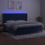 Box spring bed with mattress and LED dark blue velvet 200x200 cm by , Beds and slatted bases - Ref: Foro24-3139647, Price: 66...