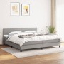 Box spring bed with light gray fabric mattress 200x200 cm by , Beds and slatted bases - Ref: Foro24-3140161, Price: 580,16 €,...