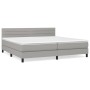 Box spring bed with light gray fabric mattress 200x200 cm by , Beds and slatted bases - Ref: Foro24-3140161, Price: 580,16 €,...